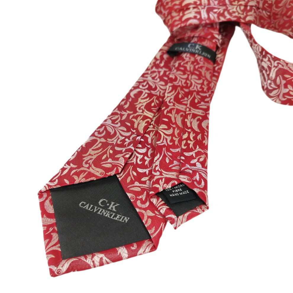کراوات Calvin Klein قرمز سفید طرحدار - تصویر 2