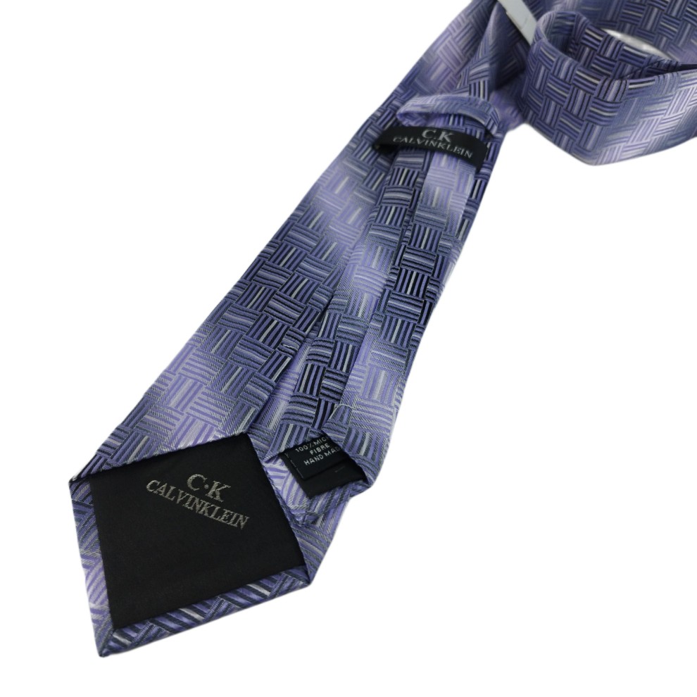 کراوات Calvin Klein آبی سفید راه راه - تصویر 2
