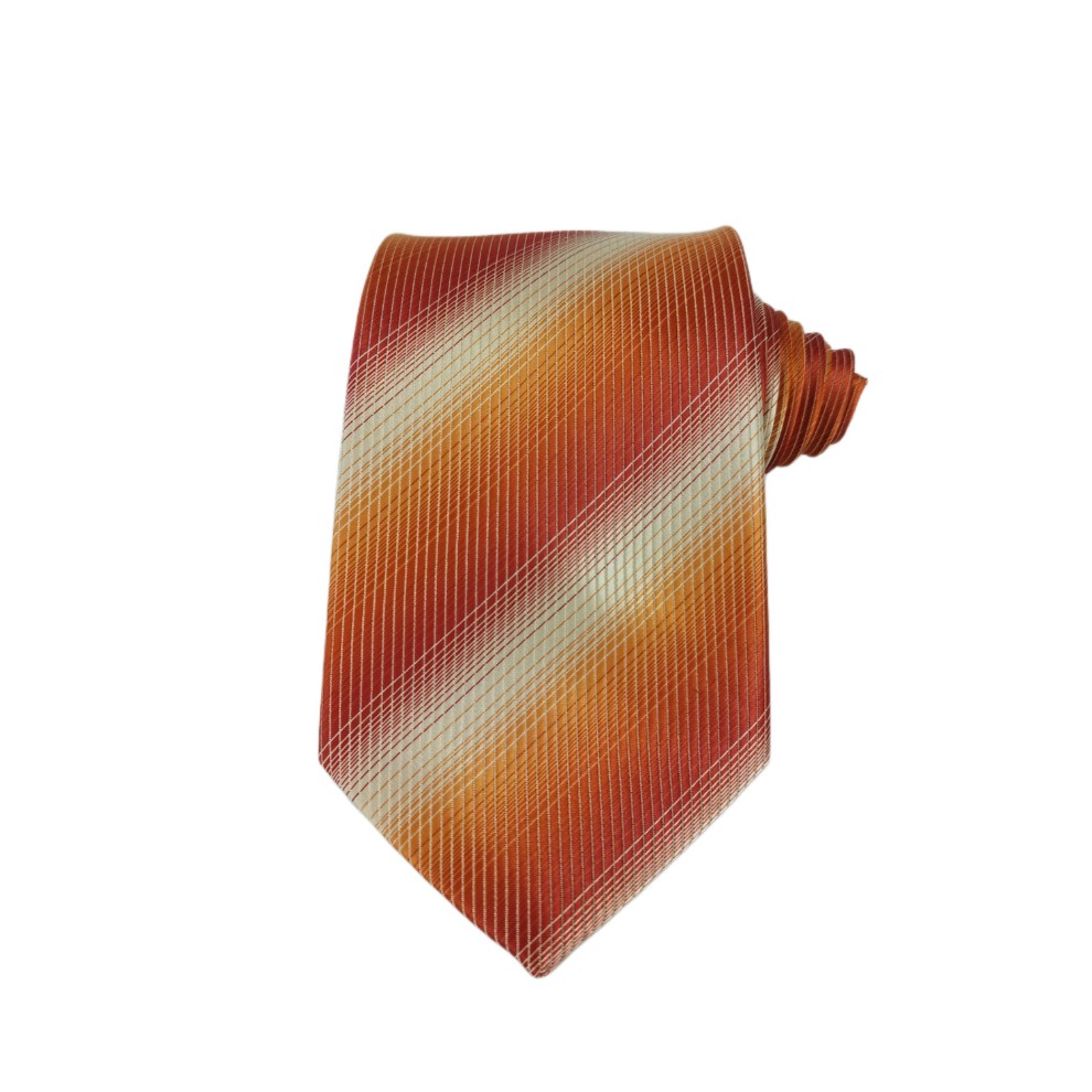 کراوات Calvin Klein نارنجی سفید راه راه